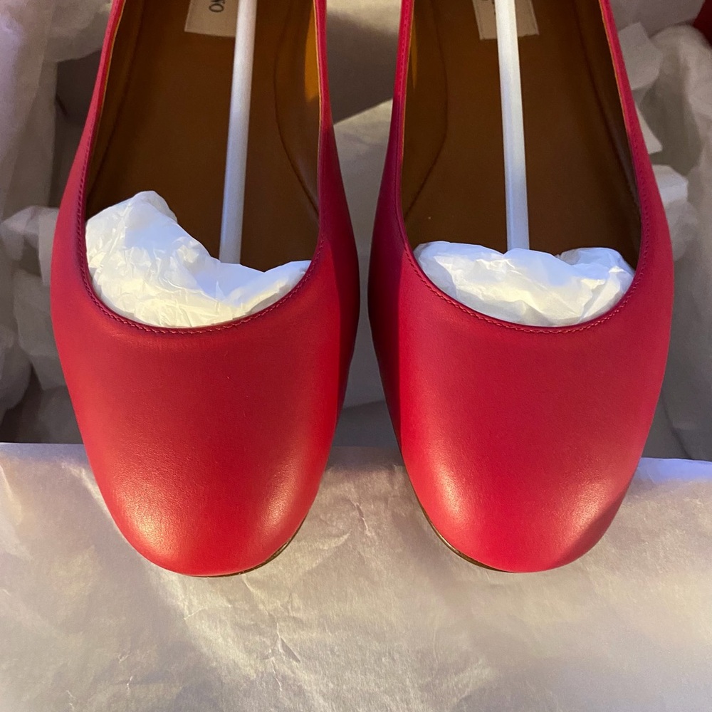 Valentino Pink Leather Ankle Strap Ballerina Flats - Picture 10 of 15